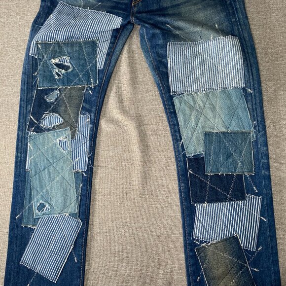 Levi's 513 x Junya Watanabe Patchwork Denim Jeans Men 30 x 32 Blue Casual Pants - Picture 4 of 16